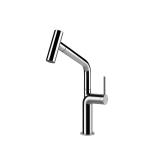 Gessi STELO Due Getti Finox Brushed Nickel - 60313#149 Grifo monocomando Fregadero | Níquel cepillado Finox, Doble chorro conmutable, Chorro normal y nebulizado