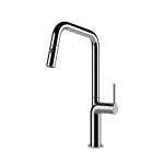 Gessi STELO Estraibile Finox Brushed Nickel - 60307#149 Grifo monocomando Fregadero | Níquel cepillado Finox, Ducha extraíble, Manguera flexible extensible