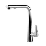 Gessi PROTON Due Getti Finox Brushed Nickel - 17177#149 Grifo monocomando Fregadero | Níquel cepillado Finox, Doble chorro conmutable, Chorro normal y nebulizado