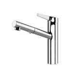 Gessi THALIUM Due Getti Finox Brushed Nickel - 60536#149 Grifo monocomando Fregadero | Níquel cepillado Finox, Doble chorro conmutable, Chorro normal y nebulizado
