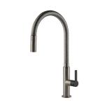 Gessi MESH Monogetto Finox Brushed Nickel / Matte Black - 60003#599 Grifo monocomando Fregadero | Níquel Cepillado / Negro mate, Boca monochorro fija, Caudal reducido ahorro agua