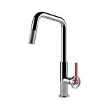 Gessi OFFICINE V Monogetto Chrome - 60203#031 Mitigeur Évier | Chrome brillant, Bec monogicler fixe, Débit réduit économie eau
