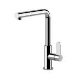 Gessi HELIUM Monogetto Finox Brushed Nickel - 50103#149 Mitigeur Évier | Nickel brossé Finox, Bec monogicler fixe, Débit réduit économie eau