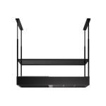 Falmec Spazio Is.130 Nero Opaco 220-240V - 50-60Hz T60 C/Filtro Campana extractora Isla | Clase energética A | Campana de isla con estructura de celosía, estantes de vidrio ahumado, doble barra LED con regulador, 130 cm de ancho