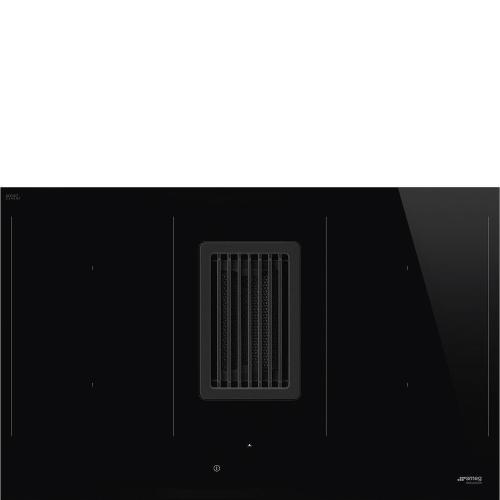Smeg HOBD472D Kochfeld mit integrierter dunstabzugshaube | Einbauversion | Energieklasse A++ | Schwarz, Einbauversion, 70 cm