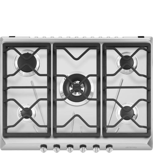 Smeg SRV576O Plaque de cuisson | Intégré | acier inoxydable, À encastrer, 75 cm