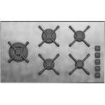 BARAZZA 1PUN95 Gas hob Built-in | 4 burners + triple crown, Cast iron grids, Electronic ignition