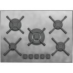 BARAZZA 1PUN75 Gas hob Built-in | 5 burners, Cast iron grids, AISI 304 stainless steel