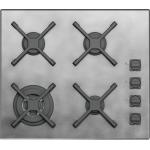 BARAZZA 1PUN64 Gas hob | 4 burners, Cast iron, Satin stainless steel