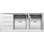 BARAZZA 1LES12RS Sink Built-in | 2 bowls, Left drainer, Stainless steel AISI 304