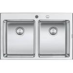 BARAZZA 1LBO82 Sink Built-in | Stainless steel, Double bowl, 28 cm depth
