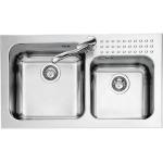 BARAZZA 1IS9060/2 Sink Built-in | Stainless steel, 2 bowls, 91x53x22 cm