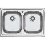 BARAZZA 1LFS82 Sink Built-in | 2 bowls, 22 cm depth, Stainless steel