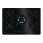 AEG HKB75453NB Plaque de cuisson à gaz Encastrable | Classe énergétique N/A | 75 cm, LED + Step Power, 5 zones, Noir