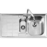 BARAZZA 1LLV100/S Sink Built-in | 2 bowls + left drainer, Bowls 34x39x21 cm, AISI 304 stainless steel