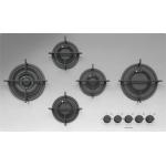 BARAZZA 1PMD95 Plaque de cuisson à gaz Encastrable | 3 feux + double couronne, brûleurs Flat Eco-Design, grilles fonte