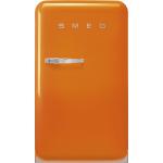 Smeg FAB10ROR6 Réfrigérateur-congélateur | Pose libre | Classe énergétique F | Couleur orange, Charnière droite, Réfrigérateur-congélateur de 13 L