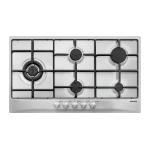 GLEMGAS GT95TIX Placa de gas Empotrable | 5 fuegos gas, encendido bajo mando, rejillas acabado Mat