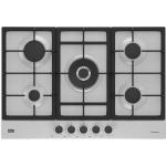 Beko HIAW75225SXE Gaskochfeld einbau Edelstahl, Einbauversion, 75 cm