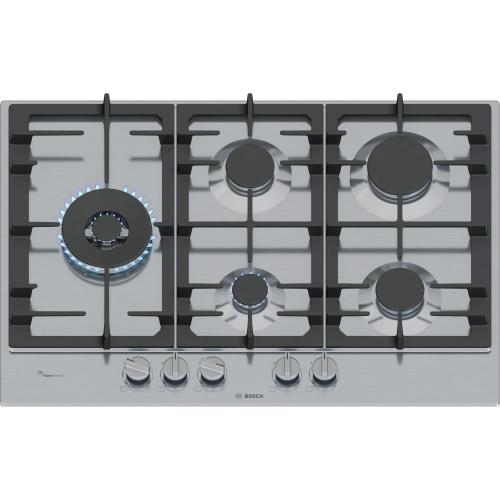 BOSCH PCS7A5I90 Gaskochfeld Einbau | Edelstahl, Einbauversion, 75 cm