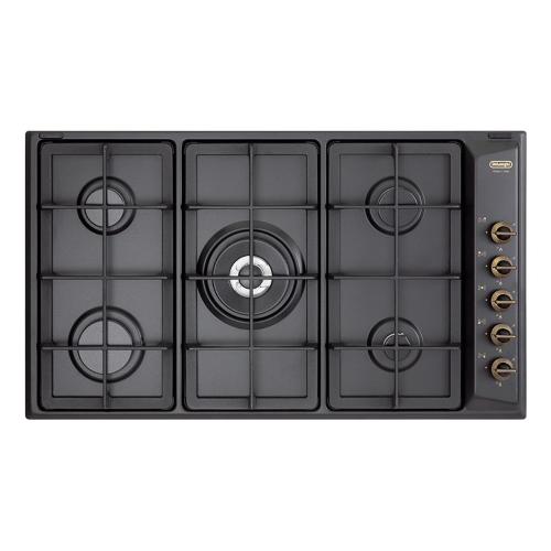 De'Longhi ANL59PRO Placa de cocción Empotrable | Clase energética 90 | antracite, 5 fuochi (1 TC), griglie ghisa