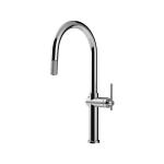 Gessi HABITO Estraibile Chrome - 60672#031 Grifo monocomando Fregadero | Cromo brillante, Ducha extraíble, Manguera flexible extensible