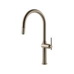Gessi HABITO Estraibile Finox Brushed Nickel - 60672#149 Grifo monocomando Fregadero | Níquel cepillado Finox, Ducha extraíble, Manguera flexible extensible