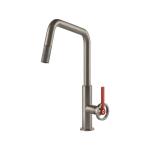 Gessi OFFICINE V Monogetto Finox Brushed Nickel - 60203#149 Mitigeur Évier | Nickel brossé Finox, Bec monogicler fixe, Débit réduit économie eau
