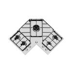 Foster P.Cott.Angolo 3S+1A+1Tc V Inox - 7038052 Placa de gas Encastrado | Acero inoxidable AISI 304 satinado, Dimensiones 830x830, Parrillas de hierro fundido, coprispartifiamma smaltati