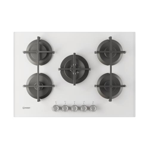 Indesit ING72TWH1 Plaque de cuisson à gaz Encastré | Bianco, Da incasso, 75 cm