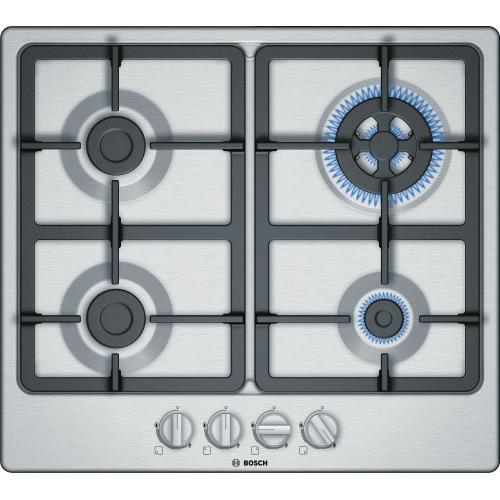 BOSCH PGH6B5B90 Placa de gas Encastrado | acero inoxidable, Para empotrar, 60 cm