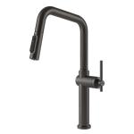 Gessi HABITO Acqua Filtrata Black Metal Brushed PVD - 60852#707 Mixer tap Sink | Brushed black metal PVD, Integrated filtered water function, Three-way hot/cold/filtered water