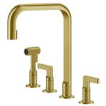 Gessi INCISO Monogetto Gold Brushed PVD - PF58703#716 Robinet Évier | Or brossé PVD, Bec monogicler fixe, Débit réduit économie eau