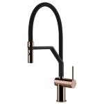 Gessi INEDITO Semiprofessionale Copper PVD - 60429#030 Grifo monocomando Fregadero | Cobre Brillante Pvd, Caño semiprofesional doble función, Altura caño 250 mm