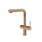 Gessi INEDITO Acqua Filtrata Warm Bronze Brushed PVD - 60572#726 Mitigeur Évier | Bronze chaud brossé PVD, Fonction eau filtrée intégrée, Trois voies eau chaude/froide/filtrée