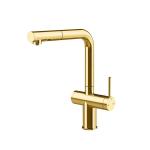 Gessi INEDITO Acqua Filtrata Gold PVD - 60572#246 Mixer tap Sink | Gold Glossy Pvd, Integrated filtered water function, Three-way hot/cold/filtered water