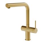 Gessi INEDITO Acqua Filtrata Gold Brushed PVD - 60571#716 Mitigeur Évier | Or brossé PVD, Fonction eau filtrée intégrée, Trois voies eau chaude/froide/filtrée