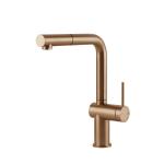 Gessi INEDITO Monogetto Warm Bronze Brushed PVD - 60433#726 Mixer tap Sink | Brushed warm bronze PVD, Fixed single-jet outlet, Reduced flow water saving