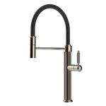 Gessi VENTI20 Semiprofessionale Nickel PVD - 60634#720 Mitigeur Évier | Nickel Brillant Pvd, Bec semi-professionnel double fonction, Hauteur bec 250 mm
