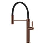 Gessi VENTI20 Semiprofessionale Copper Brushed PVD - 60634#708 Mitigeur Évier | Cuivre brossé PVD, Bec semi-professionnel double fonction, Hauteur bec 250 mm