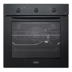 De'Longhi FGE6NL Backofen Einbau | Klasse A | thermostatisiertes statisches Gas (5F), Gasgrill Fassungsvermögen 68 Liter, Drehspieß, 120 Minuten Drehknöpfe und Griff in schwarzer Ausführung, Doppelglastür mit herausnehmbarer Innenscheibe 1 Halogenlampe Ta