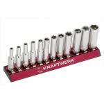 Kraftwerk Tools 101990 Jeu de 12 douilles longues MAGALU 1/4"