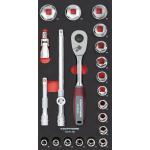 Kraftwerk Tools 105.401.003 Jeu de douilles 1/2" 22 pièces. Inlay 20x40