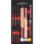 Kraftwerk Tools 105.401.015 Jeu d'outils de martelage 11 pièces. Inlay 20x40