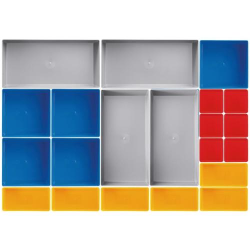 Kraftwerk Tools 198.001.002 Einsatzboxen-Set, 21-teilig, 45 mm hoch