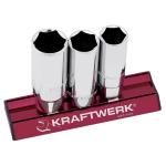 Kraftwerk Tools 201998 Jeu de 3 douilles pour bougie MAGALU 3/8