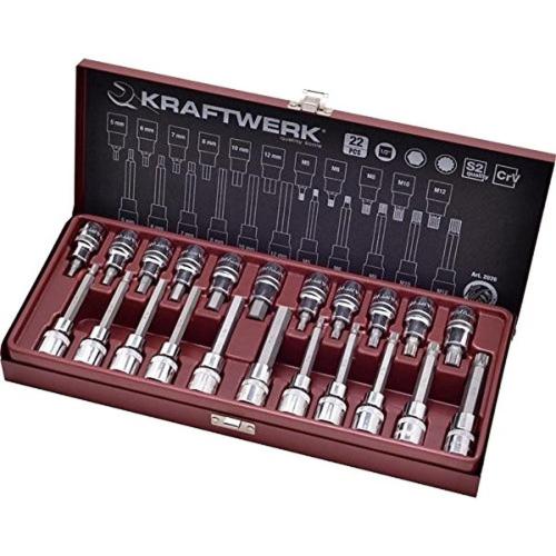 Kraftwerk Tools 2026 22-p. Hex.and spline bit-scoket set