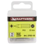 Kraftwerk Tools 2703-10 Embout Phillips 1/4" 25 mm No. 3, 10pcs