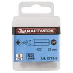 Kraftwerk Tools 2712-5 EmboutPozidriv 1/4" 25 mm No.2,5pcs