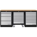 Kraftwerk Tools 3964K-4R8 Mobilio 3 combi con carro de taller, haya, 3 cajones